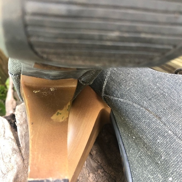 Charlotte Russe Army Green Canvas Lace Up Platform Ankle Boot Back Zip Closure 6 - Picture 8 of 9